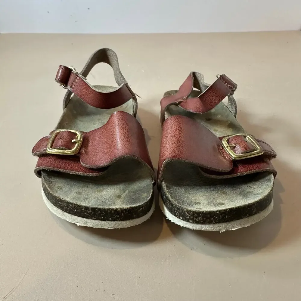 Cat & Jack Brown Leather Summer Sandals Size 8